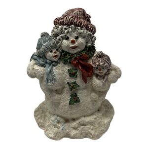 June McKenna Figurine‎ Mom Snowman Kids 1993  5 1/2 in  Christmas Holiday